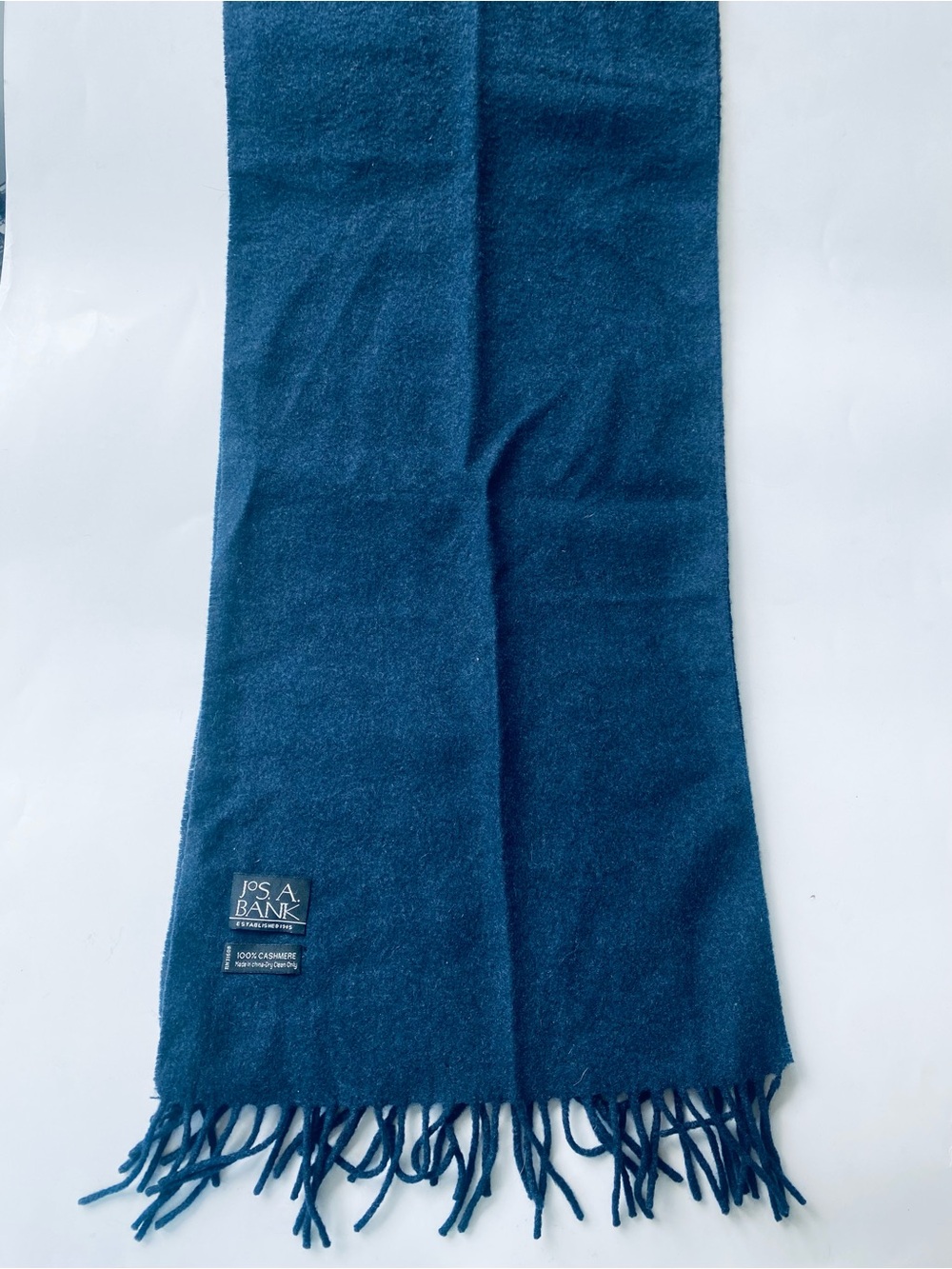 Jos. A. Bank Deep Navy Cashmere Fringe Scarf